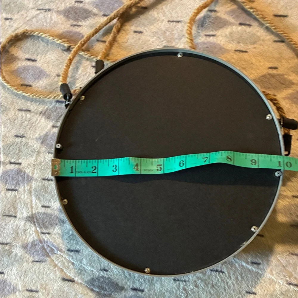 Set of 3 Round Gray Wall Mirror with 'Love Laugh & Live’ Inscription